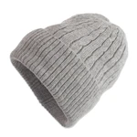 100% alpaca knit hat, 'Comfy in Grey' - Soft Smoky Grey 100% Alpaca Cable Knit Hat from Peru