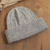 100% alpaca knit hat, 'Comfy in Grey' - Soft Smoky Grey 100% Alpaca Cable Knit Hat from Peru (image 2b) thumbail