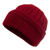 100% alpaca knit hat, 'Comfy in Burgundy' - Cranberry Red 100% Alpaca Soft Cable Knit Hat from Peru (image 2a) thumbail