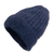 100% alpaca knit hat, 'Comfy in Dark Blue' - Indigo Blue 100% Alpaca Soft Cable Knit Hat from Peru (image 2a) thumbail
