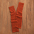 100% baby alpaca fingerless mitts, 'Luscious Twist in Orange' - 100% Baby Alpaca Orange Knit Fingerless Mitts From Peru thumbail