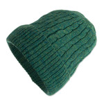 100% alpaca knit hat, 'Comfy in Teal' - Teal 100% Alpaca Cable Pattern Soft Knit Hat From Peru