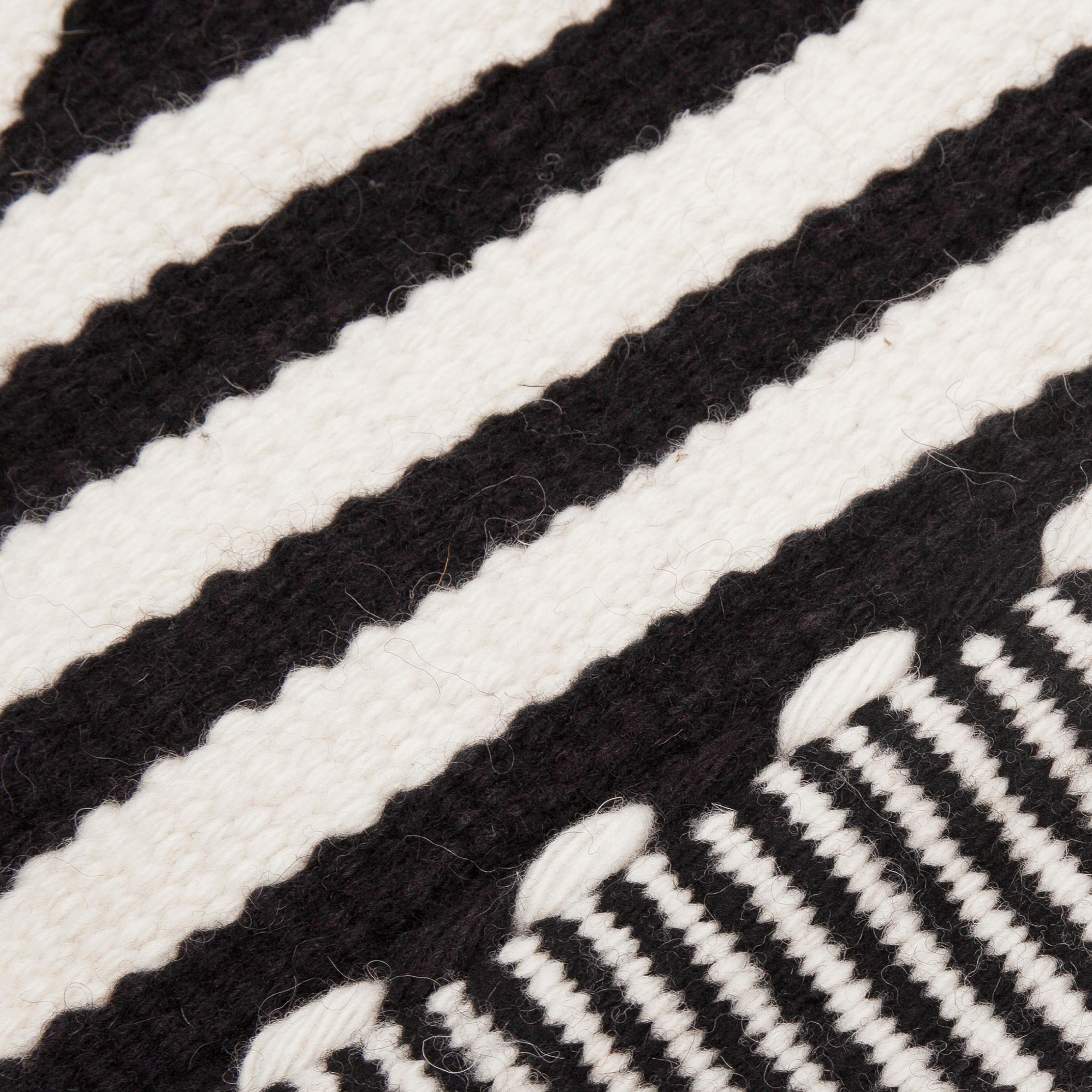 Black and Alabaster Geometric Striped Table Runner from Peru ...
