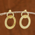 Gold plated sterling silver dangle earrings, 'Sun Circles' - 18k Gold Plated Sterling Silver Circles Dangle Earrings (image 2) thumbail