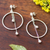 Sterling silver dangle earrings, 'Pendulum Hoop' - Sterling Silver Circle and Pendulum Dangle Earrings (image 2b) thumbail
