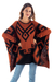 Alpaca blend poncho, 'Inca Contrast' - Black and Russet Alpaca Blend Poncho from Peru (image 2a) thumbail
