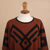 Alpaca blend poncho, 'Inca Contrast' - Black and Russet Alpaca Blend Poncho from Peru (image 2h) thumbail