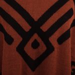 Alpaca blend poncho, 'Inca Contrast' - Black and Russet Alpaca Blend Poncho from Peru