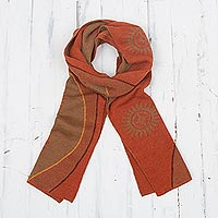 Featured review for Alpaca blend scarf, Pumpkin and Sepia Cosmovision