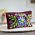 Wool clutch, 'Peruvian Garden' - Handwoven Floral Wool Clutch in Maroon from Peru (image 2b) thumbail