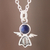 Sodalite filigree pendant necklace, 'Midnight Angel' - Sodalite Angel Filigree Pendant Necklace from Peru