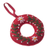 Wool ornaments, 'Holiday Wreaths' (pair) - Circular Floral Wool Ornaments from Peru (Pair)