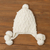100% alpaca hat, 'Diamond Elegance in Alabaster' - Diamond Pattern 100% Alpaca Knit Hat in Alabaster from Peru