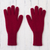 Reversible 100% alpaca gloves, 'Crimson Smoke' - Crimson and Smoke 100% Alpaca Gloves from Peru