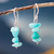 Amazonite beaded dangle earrings, 'Aqua Harmony' - Amazonite Beaded Dangle Earrings Crafted in Peru (image 2) thumbail