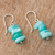 Amazonite beaded dangle earrings, 'Aqua Harmony' - Amazonite Beaded Dangle Earrings Crafted in Peru (image 2b) thumbail