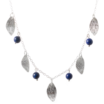 Conjunto de joyas de lapislázuli - Conjunto de joyería Modern Leaf Lapislázuli de Perú