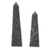 Tourmaline and quartz gemstone figurines, 'Speckled Obelisks' (pair) - Tourmaline and Quartz Obelisk Gemstone Figurines (Pair)