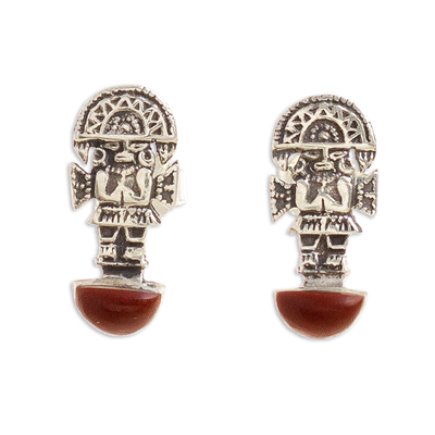 Jasper drop earrings, 'Tumi Style' - Tumi Ax Jasper Drop Earrings from Peru