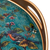 Reverse-painted glass tray, 'Birds of Spring' - Floral Reverse-Painted Glass Tray in Turquoise from Peru (image 2b) thumbail