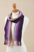 100% alpaca scarf, 'Feminine Warmth' - Striped 100% Alpaca Wrap Scarf Crafted in Peru (image 2c) thumbail