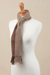 100% alpaca scarf, 'Ginger Contrast' - Ginger and Colorful 100% Alpaca Wrap Scarf from Peru
