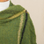 Alpaca blend shawl, 'Moss Elegance' - Handwoven Alpaca Blend Shawl in Moss Green from Peru (image 2e) thumbail