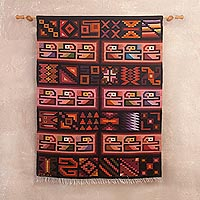 Wool tapestry, 'Inca Intricacy' - Inca-Inspired Wool Tapestry Handwoven in Peru