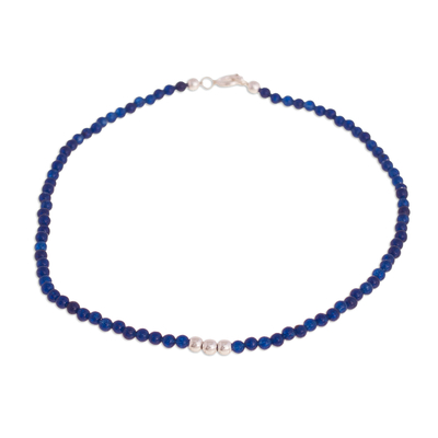 Blue Agate Beaded Anklet from Peru