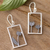 Sterling silver dangle earrings, 'Floral Window' - Rectangular Floral Sterling Silver Dangle Earrings from Peru