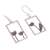 Sterling silver dangle earrings, 'Floral Window' - Rectangular Floral Sterling Silver Dangle Earrings from Peru (image 2d) thumbail