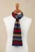 Alpaca blend scarf, 'Subdued Zigzags' - Artisan Crafted Zigzag Alpaca Blend Wrap Scarf from Peru (image 2d) thumbail