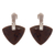 Mahogany obsidian dangle earrings, 'Dark Arrows' - Arrow-Shaped Mahogany Obsidian Dangle Earrings from Peru