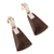 Mahogany obsidian dangle earrings, 'Dark Blades' - Mahogany Obsidian Dangle Earrings from Peru