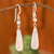 Rose quartz dangle earrings, 'Enchanting Drops' - Drop-Shaped Rose Quartz Dangle Earrings from Peru (image 2) thumbail