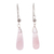 Rose quartz dangle earrings, 'Enchanting Drops' - Drop-Shaped Rose Quartz Dangle Earrings from Peru thumbail
