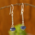 Sodalite dangle earrings, 'Ocean Goddess' - Round Sodalite Dangle Earrings from Peru (image 2) thumbail