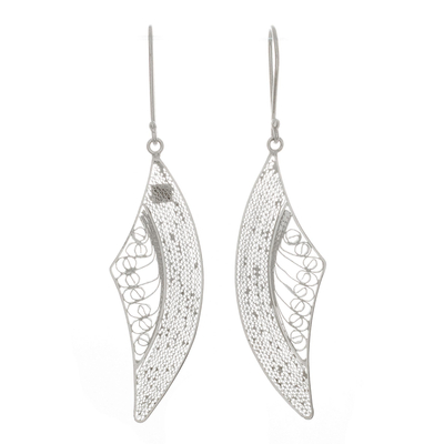 Blade-Shaped Sterling Silver Dangle Earrings from Peru