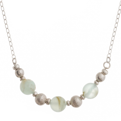 Opal beaded pendant necklace, 'Round Sophistication' - Natural Opal Beaded Necklace from Peru