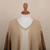 100% alpaca poncho, 'Subtle Paths in Brown' - 100% Alpaca Poncho with Brown Patterns from Peru (image 2f) thumbail