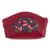 Leather coin purse, 'Floral Keeper in Cherry' - Floral Leather Coin Purse in Cherry from Peru (image 2a) thumbail