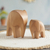 Wood figurines, 'Brown Elephant Motherhood' (pair) - Cedar Wood Elephant Mother and Child Figurines (Pair) (image 2b) thumbail