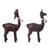 Sterling silver accented wood and figurines, 'Andean Vicuñas' (pair) - Cedar Wood and Sterling Silver Vicuña Figurines (Pair) (image 2b) thumbail