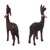 Sterling silver accented wood and figurines, 'Andean Vicuñas' (pair) - Cedar Wood and Sterling Silver Vicuña Figurines (Pair) (image 2c) thumbail