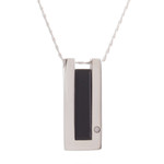Onyx pendant necklace, 'Ancient Minimalism' - Handmade Rectangular Onyx Pendant Necklace from Peru