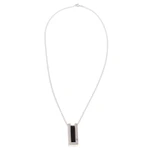 Onyx pendant necklace, 'Ancient Minimalism' - Handmade Rectangular Onyx Pendant Necklace from Peru