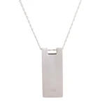 Onyx pendant necklace, 'Ancient Minimalism' - Handmade Rectangular Onyx Pendant Necklace from Peru