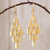 Gold plated sterling silver dangle earrings, 'Vital Rain' - Teardrop Gold Plated Sterling Silver Dangle Earrings (image 2) thumbail