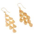 Gold plated sterling silver dangle earrings, 'Vital Rain' - Teardrop Gold Plated Sterling Silver Dangle Earrings