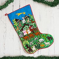Featured review for Cotton blend applique stocking, Sacred Star